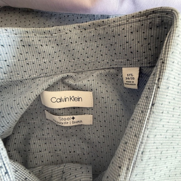 4 Men's Calvin Klein Button Dress Shirts 17.5" 34/35 - Regular Fit - Picture 5 of 14